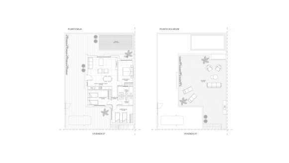 Villa floor plan, 3 bedrooms in Residencial Breathe III No. 4 (2D)